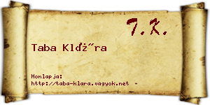 Taba Klára névjegykártya